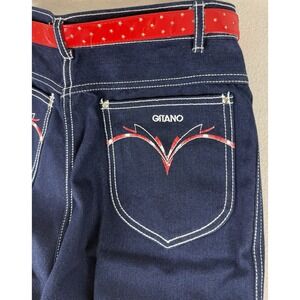 VTG Gitano Jeans Womens Sz 14 28x32 Denim High Rise 80's Red‎ Belt NOS RARE